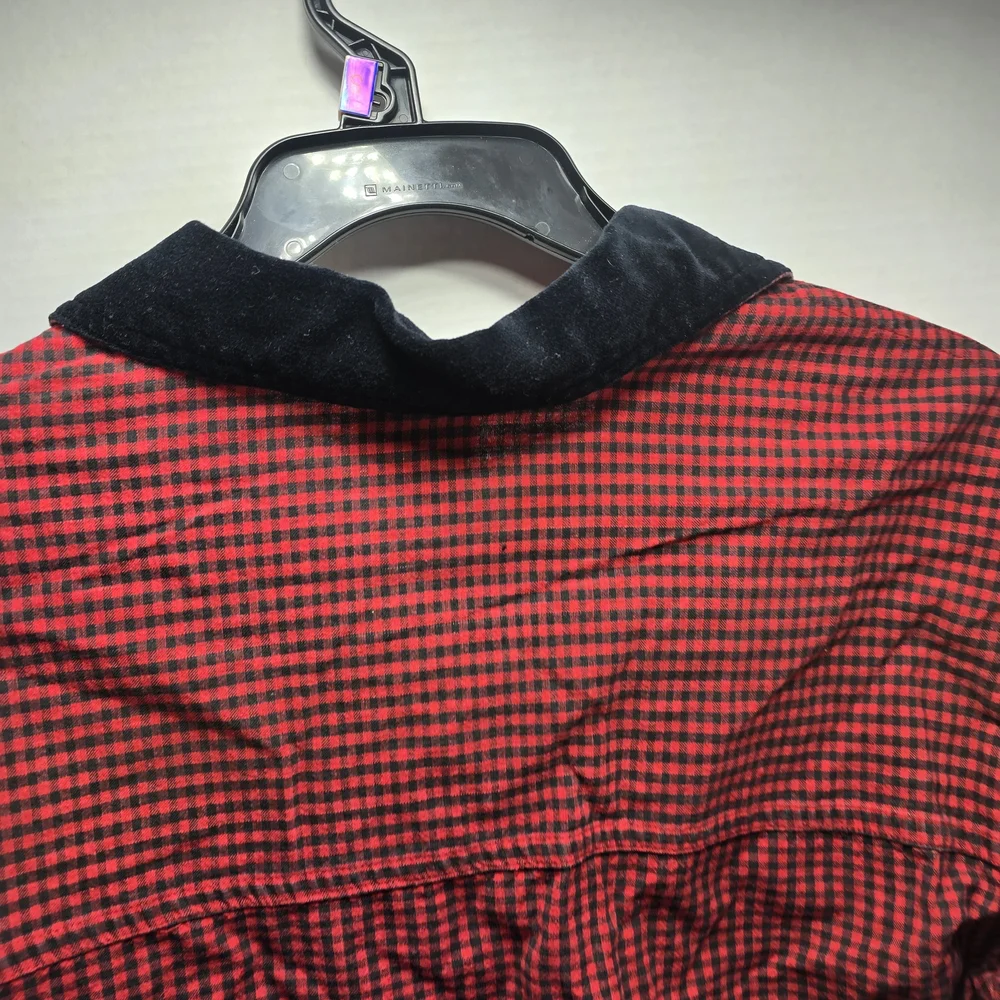 Red Checkered Shirt with Holiday Embroidery - Picture 8 of 9
